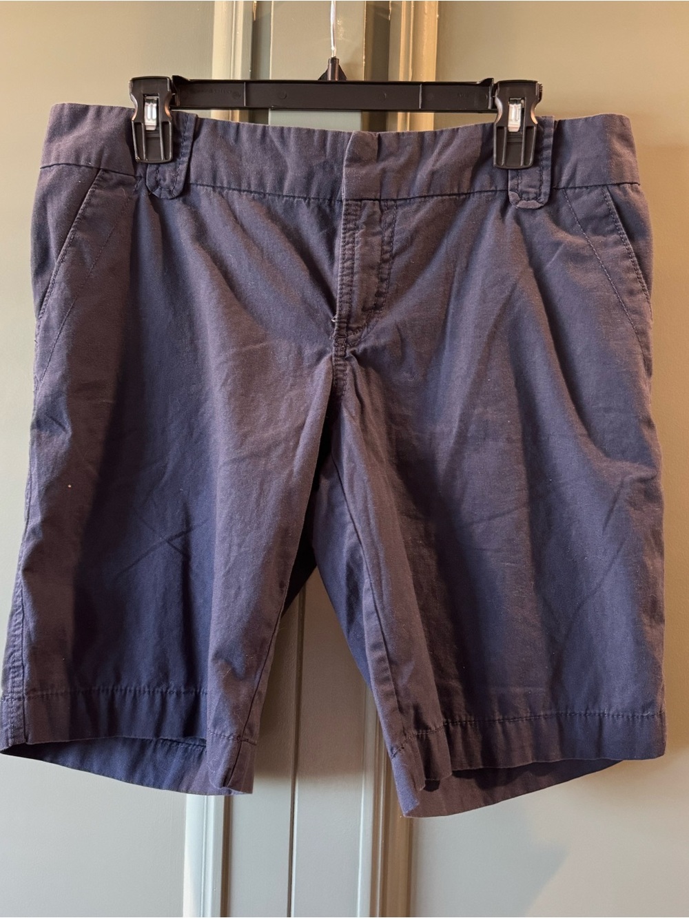 Women’s Navy Casual Cotton Bermuda Shorts